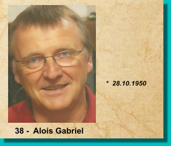 *  28.10.1950 38 -  Alois Gabriel