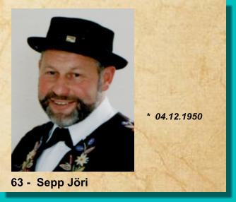 *  04.12.1950 63 -  Sepp Jöri