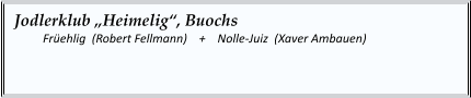 Jodlerklub „Heimelig“, Buochs  	Früehlig  (Robert Fellmann)    +    Nolle-Juiz  (Xaver Ambauen)